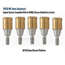 5PCS Ti-base Dental Abutments 4mm for Nobel Active NP Ø3.5mm Narrow Platform picture