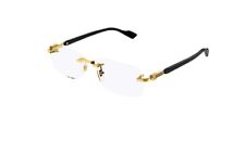 Gucci GG1221O 001 Gold-Black Rectangular Narrow Rimless Men's Eyeglasses picture