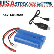 1300mAh 7.4V Li-ion Battery 15C JST Plug + USB Cable for RC Car Off Road Truck picture
