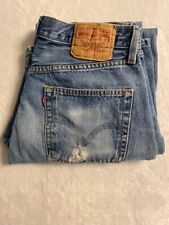 Vintage  Levi’s Red Tab 501 Button Fly Men’s  Straight Leg Blue Jeans 33 X 34 picture