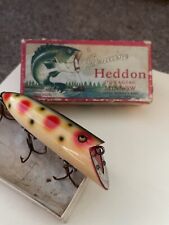 Vintage Older Heddon Dowagiac Wood Minnow Basser Fishing Lure w/box picture