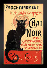 Le Chat Noir The Black Cat French Wall Art Nouveau Black Framed Art 14x20 picture