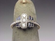 3Ct Vintage Art Deco Style Lab Created Diamond Engagement 14K White Gold FN Ring picture