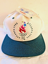 Vintage 1996 Olympic Games Atlanta Ballcap Snapback Hat Cap-Off White Green NWT picture
