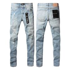 2024 HOT New Purple brand Men's personalized fashion inkjet jeans picture