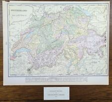 Vintage 1901 SWITZERLAND Map 14