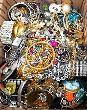 FREE SHIP 3 Pound Huge Lot Jewelry VTG Now Junk Art Craft & Wear Resell Mix In picture