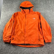 The North Face Jacket Mens Large Orange Hyvent Resolve Hooded Rain Coat FLAW picture