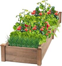 Petscosset Raised Garden Bed 14.85 Sq Ft Large Elevated Wood Planter Box, Brown picture