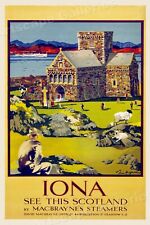 1930 See Iona Scotland by Steamer - Vintage Style Travel Poster 24x36 picture