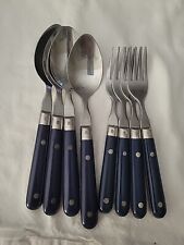 Washington Forge WF Mardi Gras Cobalt Blue Lot 8 Pieces Flatware Forks & Spoons picture