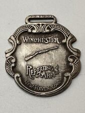 Winchester Repeating Arms New Haven Watch FOB Vintage Silver Tone LA Stamp picture