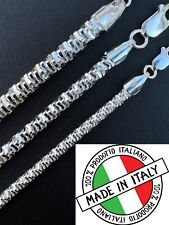 Real 925 Sterling Silver Diamond Cut Sparkle Ice Rope Chain Necklace 3-5mm ITALY picture