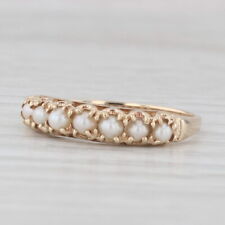 Vintage Cultured Pearl Ring 10k Yellow Gold Size 7.25 Stackable Band picture