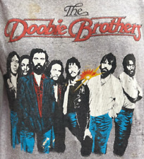 Vintage 1980 The Doobie Brothers Band Tee men  T-Shirt Size  S-4XL Gray GO281 picture