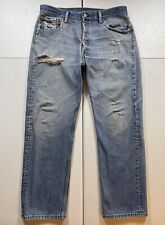 Vintage Levi’s 501 Jeans Men’s 34x30 Blue Denim Medium Wash Distressed Straight picture