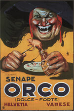 MUSTARD orco VINTAGE ad POSTER achille MAUZAN italy 1923 20x30 FUNNY hot  picture