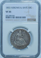 1853 NGC VF35 With Arrows And Rays Seated Liberty Half Dollar picture