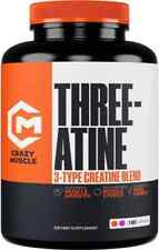 Crazy Muscle Three-atine - Premium 3x Creatine Capsules - Pre/Post Workout &... picture