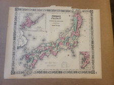 Johnson's 1864 Large colored map of Japan picture