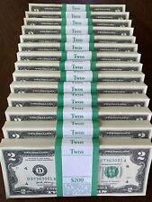Pack of (20) NEW $2 Bills Uncirculated Consecutive Serial# Two Dollar CRISP picture