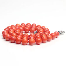 Genuine Natural 8mm Red Coral Necklace Long 17 inch Crystal Clasp picture