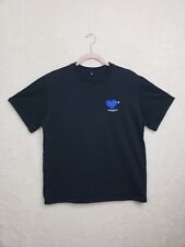 Ader Error Men Shirt Medium/A2 Black Cotton Short Sleeve Blue Heart Embroidred T picture