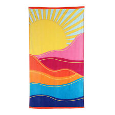 Oversized Cotton Sunset Beach Towel, 38” x 70