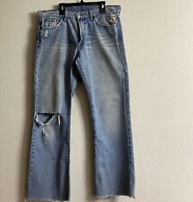 VTG Lucky Mens 34 Blue Dusty Derby Jeans USA 90s GrungeCore Distressed Montesano picture