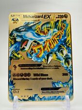 M Charizard EX Gold Metal Pokémon Card Collectible Gift Display picture