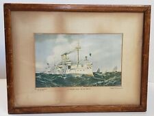 USS Maine Battleship Spanish American War Vintage Art Print after Wheeler D17 picture