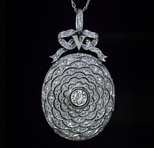 Stylized Floral Bow Design Lab-Created 1.96CT Diamonds Antique Royal Pendant picture