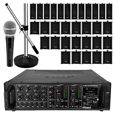 5 Core PA System Outdoor Indoor Industrial Grade Paging Kit w/ 32 Wall Speaker picture