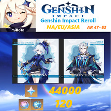 Genshin Impact Furina+Neuvillette+44000Gems+120wishes NA AR47-52 picture