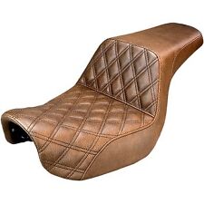 Saddlemen GelCore Brown Lattice Stitch Step-Up Seat for Harley FXD Dyna 06-17 picture