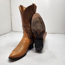 Vintage Tony Lama Full Quill Ostrich Leather Cowboy Boots Mens Size 10.5E 8241 picture