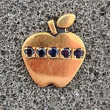 Vintage 1970s 14k Gold Sapphire Apple Pendant CTO picture