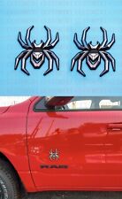 2 X SILVER Black Spider Emblem Fit F-150 Silverado RAM Black Widow Edition picture
