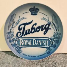 Royal Copenhagen Tuborg Brew Royal Danish Plate. Rare Collab Cobalt Blue Vintage picture