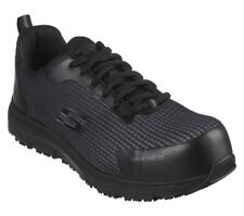 Skechers Black Shoes Work Men Memory Foam Slip Resistant Safety Toe Lace 200090 picture