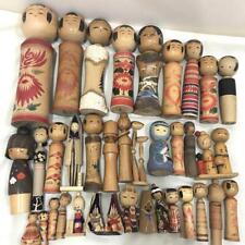 Japanese Folk Wooden Kokeshi Doll Collection set of 35 3.15-14in Used picture