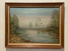 Antique Signed JEF And Dated 1920 Oil On Board Impressionist Landscape Painting picture