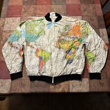 Vintage Wearin' The World Jacket Cobain Mens Size XXL World Map Coat 44-46 picture