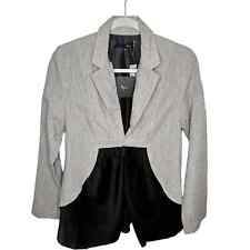Anthropologie Ryu Blazer Jacket Womens M White Black Pinstripe Linen Blend NWT picture