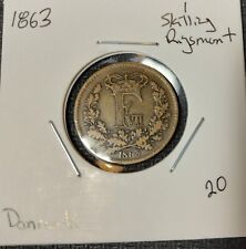 1863 Denmark 1 Skilling Rigsmont * Coin * KM763 picture