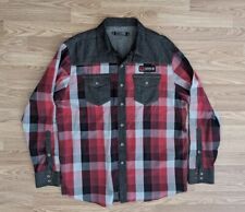 COOGI Hunt Club Button Shirt Red Plaid Denim Embroidered Adult Size 2XL Western picture
