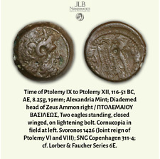 Ancient; Ptolemy IX to Ptolemy XII, 116-51 BCE AE, 8.25g, 19mm; Svoronos 1426. picture