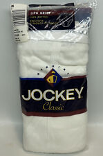 Vtg Jockey Classic Men's Full Rise Briefs 3 Pair Y-Front Fly Size 36 White  NOS picture
