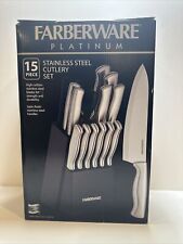 15 Piece Farberware Platinum Collection Cutlery w/Knife Block Stainless Steel picture