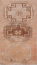 Antique Look Geometric Anatolian Oriental Foyer Rug 2x3 ft Handmade Small Carpet picture